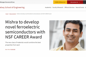 NSF CAREER Award to support work on novel semiconductors